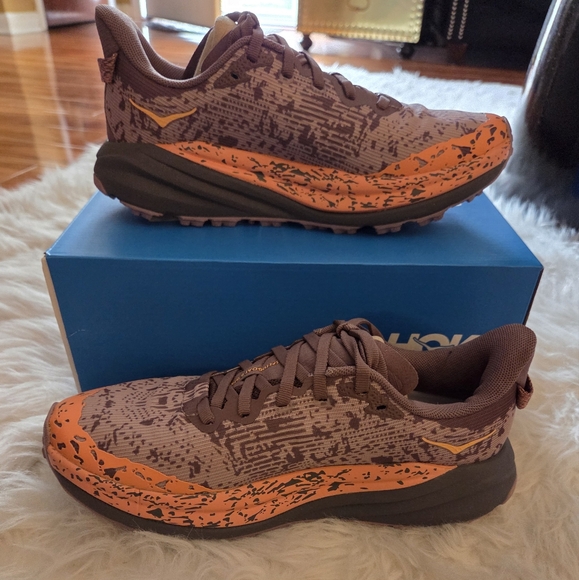 Hoka Orange and Brown Trail Running Shoes - Picture 2 of 5